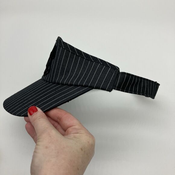 Disney Parks Mickey Mouse Black Pinstripe Visor Adult Embroidered Adjustable Hat - Picture 5 of 11